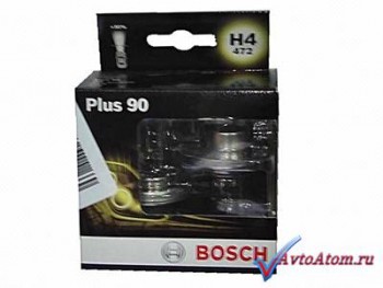Лампа H4 12V BOSCH Plus 90, комплект 2шт